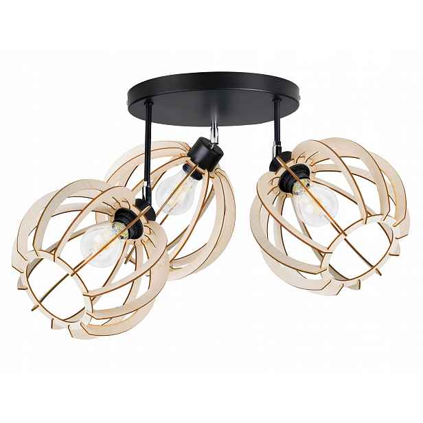 Lampa stropní svítidlo pohyblivý stropní lustr Kula Dřevo