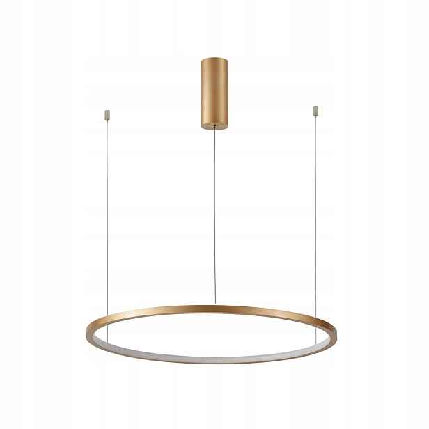 Vinola, Moderní zlatá závěsná lampa, Led kroužek, 38W, 3040LM, 60 cm
