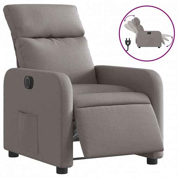 vidaXL Elektrické polohovací křeslo taupe textil