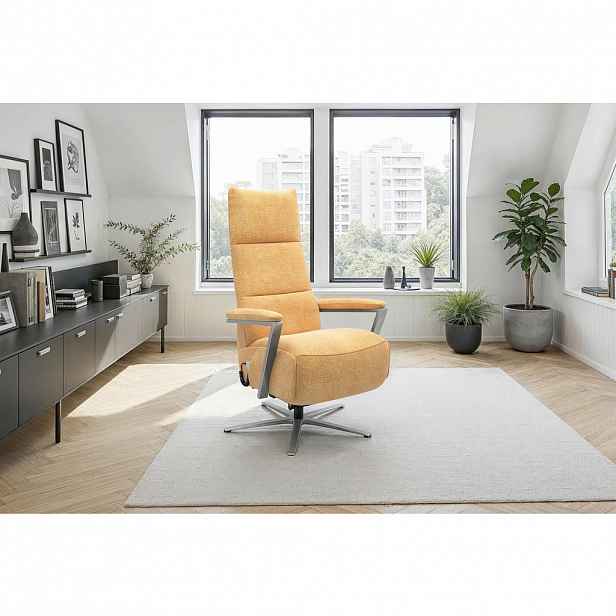 Sit & More RELAXAČNÍ KŘESLO, textil, žlutá