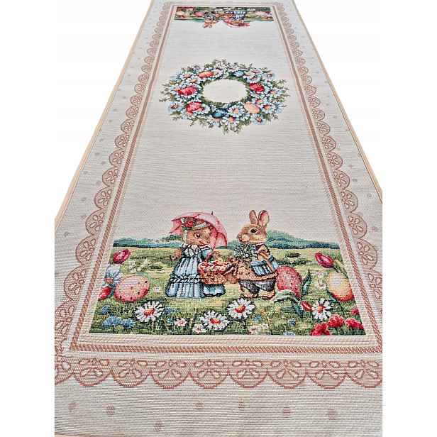 Velikonoční běhoun 45x140 cm DW01 se zajíčky
