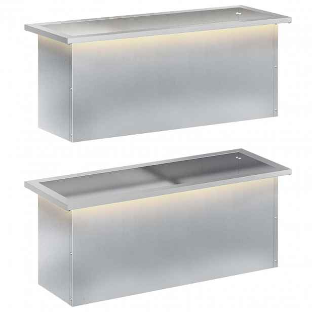 vidaXL Zahradní truhlík s LED osvětlením 2 ks Stříbrná 30 x 80 x 30 cm