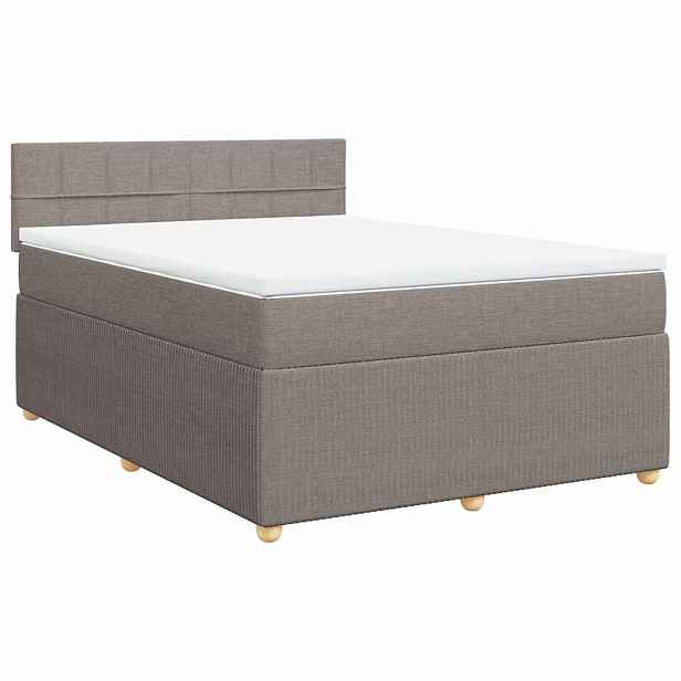 vidaXL Box spring postel s matrací taupe 140x200 cm textil