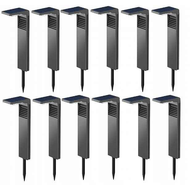 12 ks Solární stojící zahradní lampa 57 cm Sada silných sloupků
