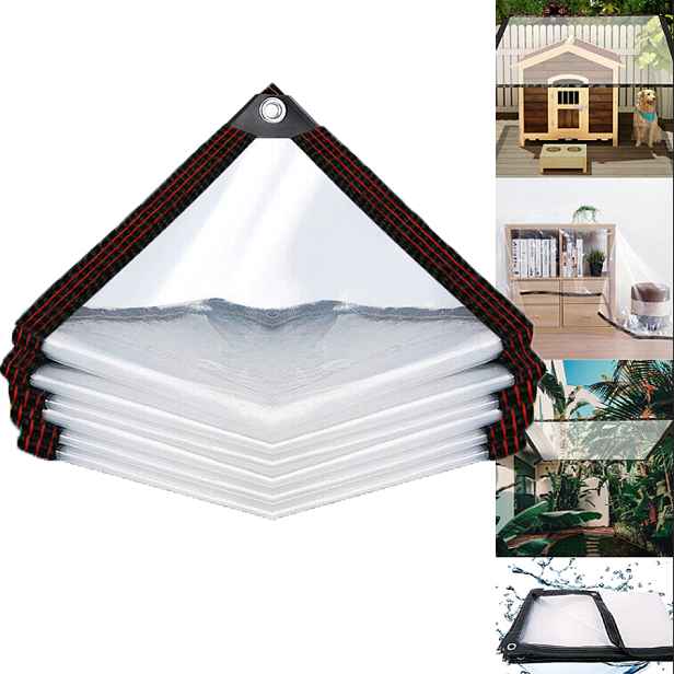 Průhledná Zahradní Terasová Plachta Voděodolná S Anti-uv Oky 3X3 M