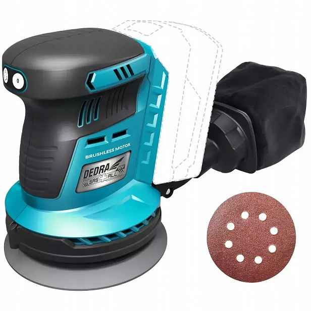 Akumulátorová excentrická bruska Dedra DED7062 Sas+all na baterie 18 V