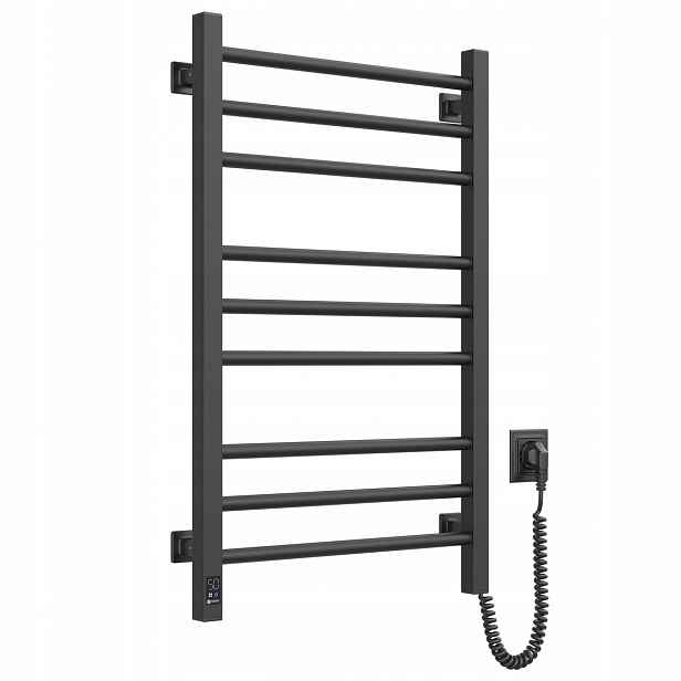 Elektrický koupelnový radiátor Černý Classic Quadro Sensor 500х800 pravý