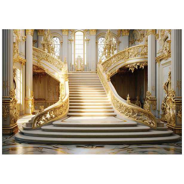 Fototapeta Palácové schody mramorové zlaté luxusní 150x105 lepidlo