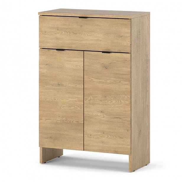 Komoda Se Zásuvkou 60 CM 2DVÍŘKA Dub Cremona Prostorná Skříňka Do Obývacího Pokoje Ložnice