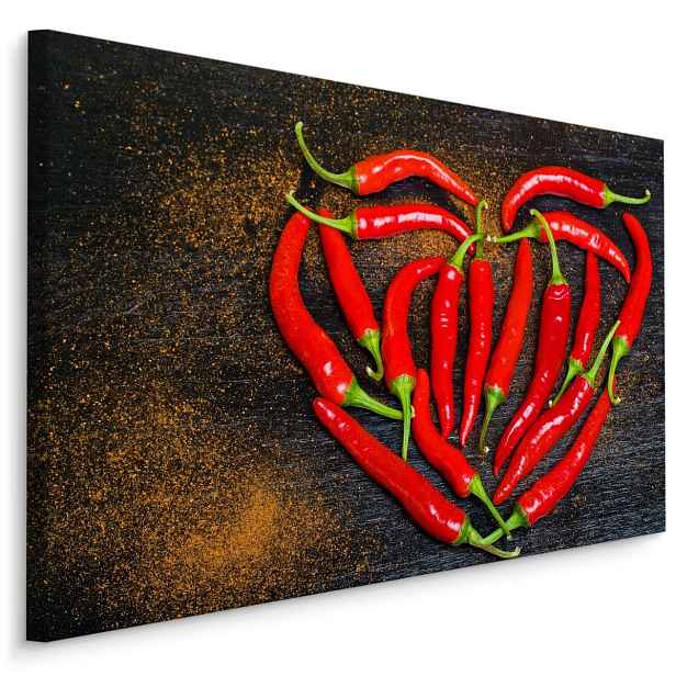 Moderní obraz na plátně do kuchyně Srdce Vyrobené Z Chilli Varianta: 40x30