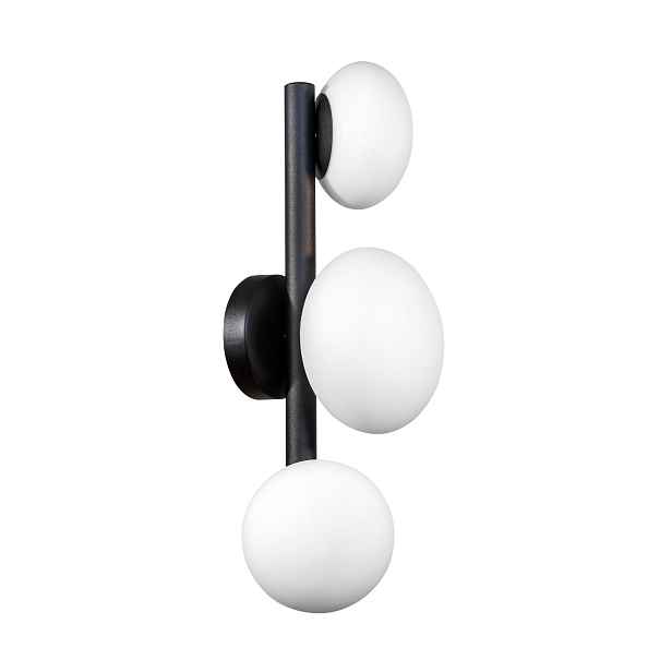 Nástěnná lampa trojitá černá skleněná bílá 45 cm Zuma Line