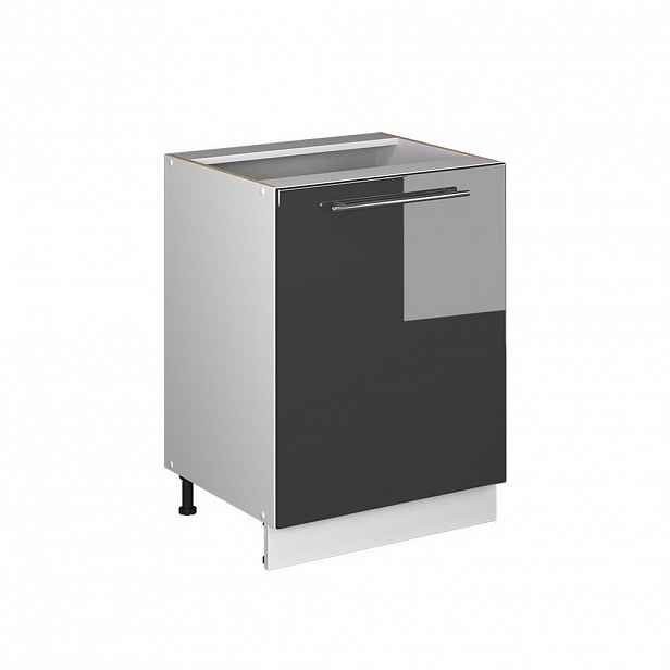 Vicco SPODNÍ SKŘÍŇKA KUCHYŇSKÉ LINKY Fame-Line, Antracitový vysoký lesk/Bílá, 60 cm 1 dvířka bez pracovní desky