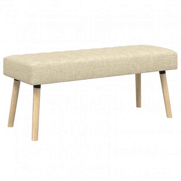 vidaXL Lavice s kanálovým prošíváním Krémová 110 x 40 x 46 cm Textil
