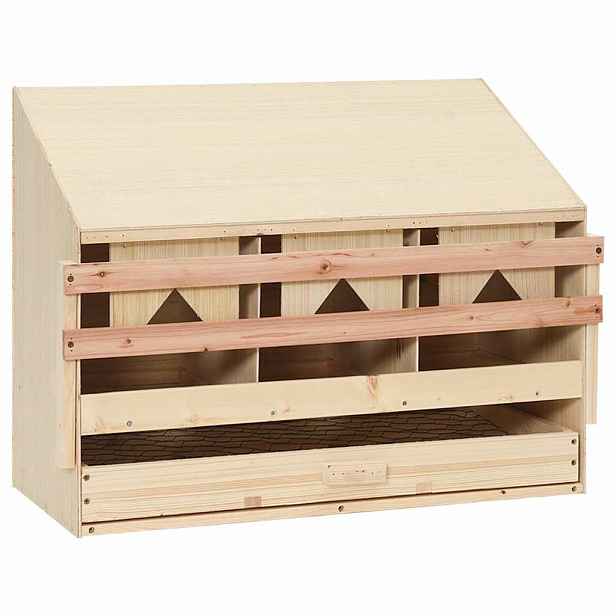 vidaXL Snáškové hnízdo 3 boxy 72 x 33 x 54 cm masivní borové dřevo