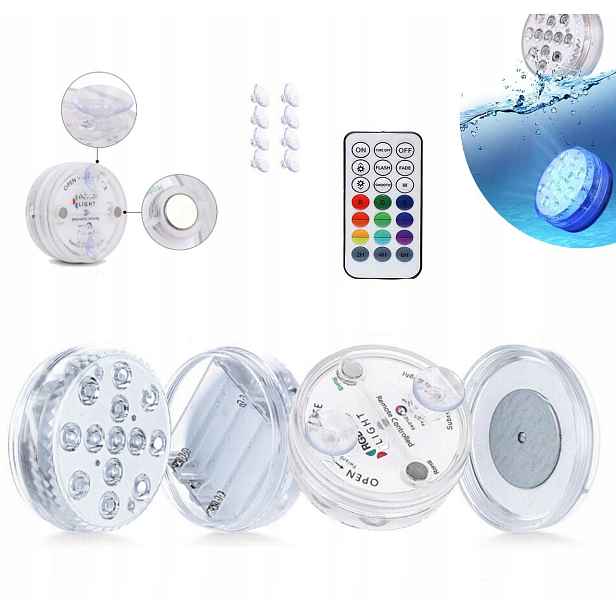 13 Led diod, voděodolná magnetická bazénová lampa, nastavitelná, 16 barev