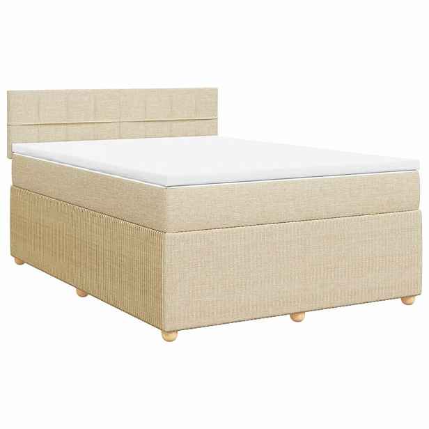 vidaXL Box spring postel s matrací krémová 140x200 cm textil