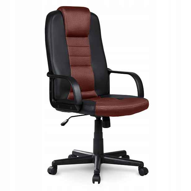 Kancelářská Židle Otočná Ergonomická Černá Hnědá