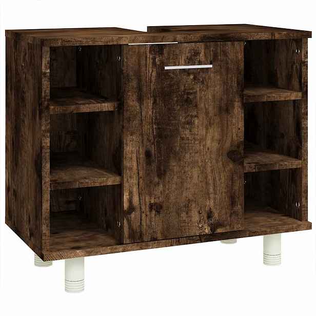 vidaXL Koupelnová skříňka kouřový dub 60x32x53,5 cm kompozitní dřevo