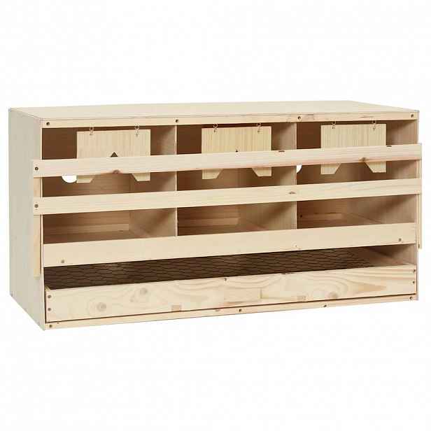 vidaXL Snáškové hnízdo 3 boxy 72 x 33 x 38 cm masivní borové dřevo