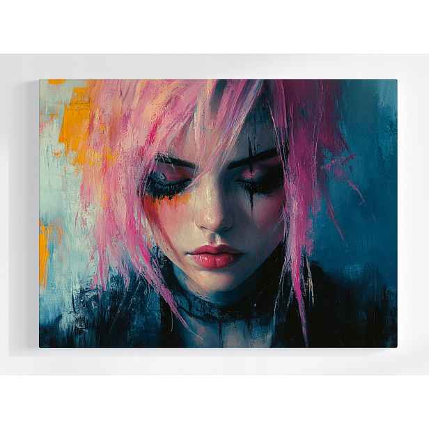 Plakát Portrét Dívky Cyberpunk Grunge Noir 100x75