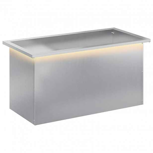 vidaXL Zahradní truhlík s LED osvětlením Stříbrná 40 x 80 x 40 cm