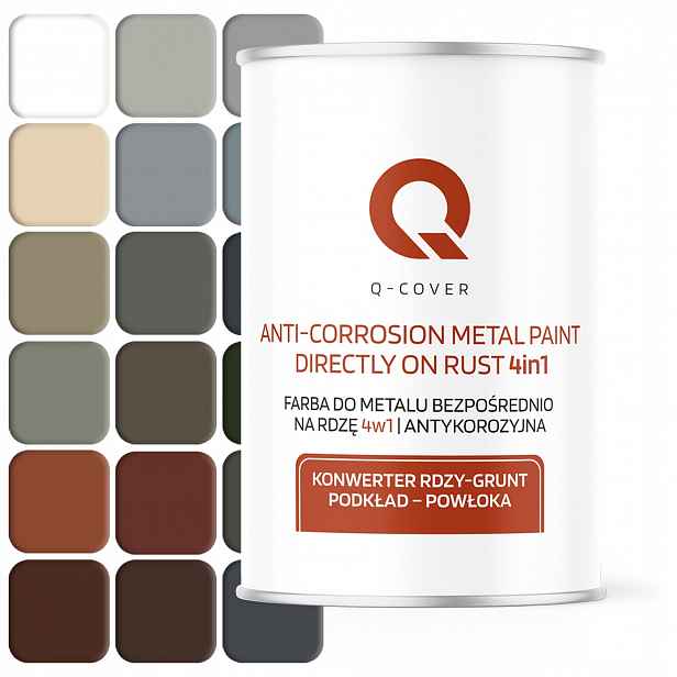 Barva Na Kov Přímo Na Rez 1L Barva 20 Pozink Hliníkový Plech Ocel 4v1