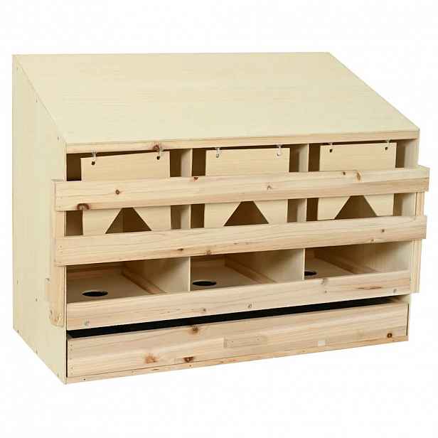 vidaXL Snáškové hnízdo 3 boxy 93 x 40 x 65 cm masivní borovice