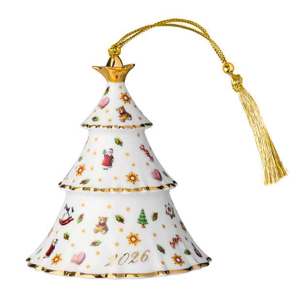 Villeroy & Boch Závěsná porcelánová ozdoba Christmas Classics 2026, Stromeček, 8,4 cm 14-8675-4358