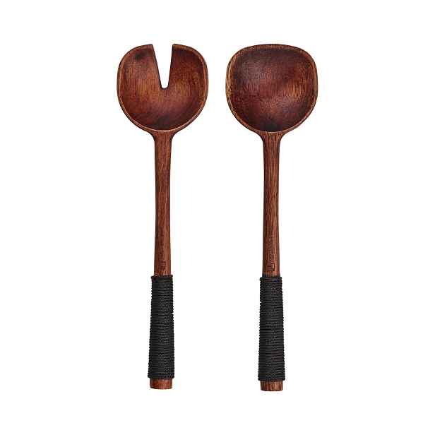 Dřevěný příbor na salát 2 ks WOOD DARK ASA Selection - hnědé