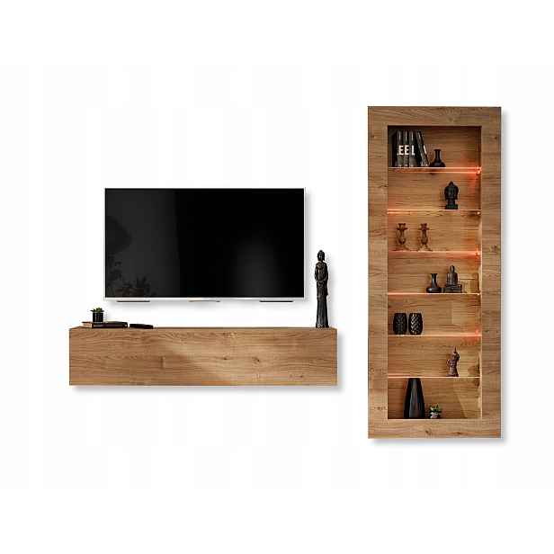 Komodee, Sada nábytku Rtv Como, Medový dub, Led, Do obývacího pokoje, Ložnice