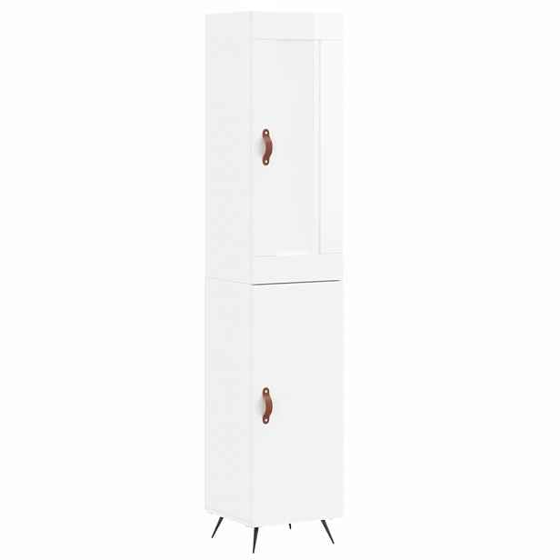 vidaXL Skříň highboard bílá s vysokým leskem 34,5x34x180 cm kompozit