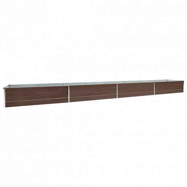 vidaXL Vyvýšený záhon pozinkovaná ocel 600 x 80 x 45 cm hnědý