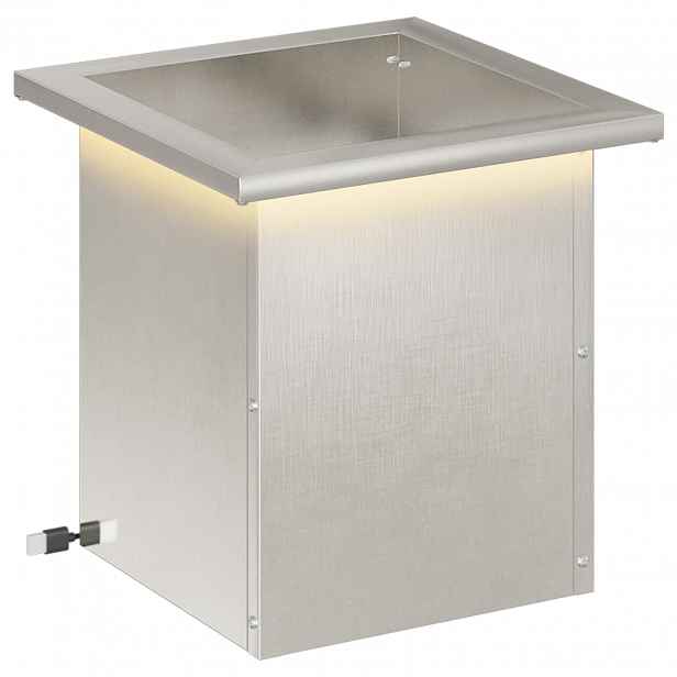 vidaXL Zahradní truhlík s LED osvětlením Stříbrná 30 x 30 x 30 cm