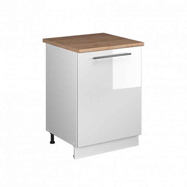Vicco SPODNÍ SKŘÍŇKA KUCHYŇSKÉ LINKY Fame-Line, Bílá vysoký lesk/Bílá, 60 cm 1 dvířka s pracovní deskou