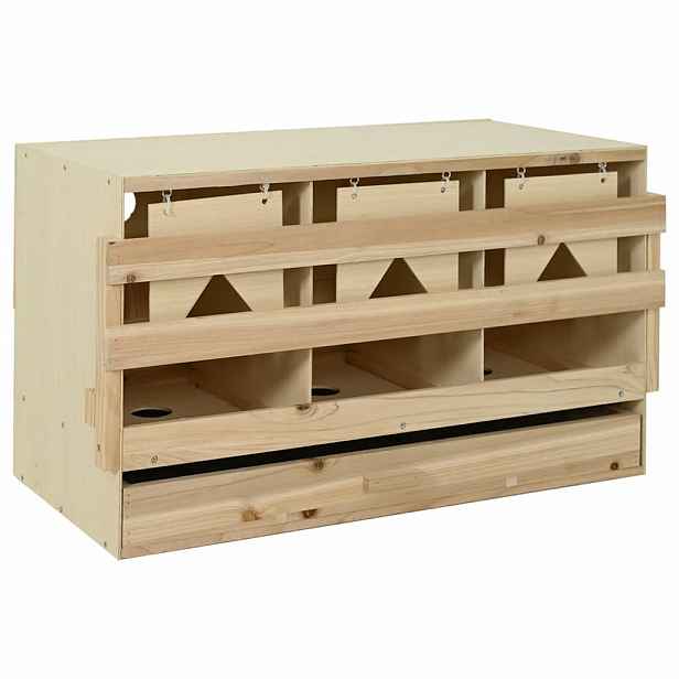 vidaXL Snáškové hnízdo 3 boxy 96 x 40 x 45 cm masivní borovice