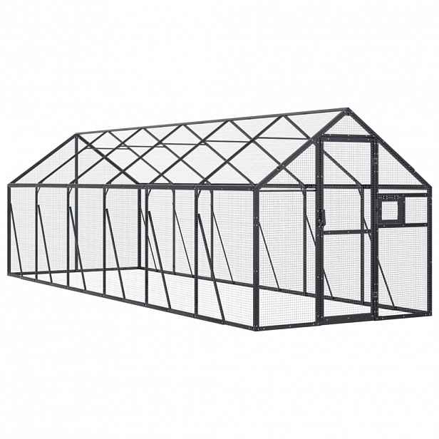 vidaXL Voliéra antracitová 1,79 x 6 x 1,85 m hliník