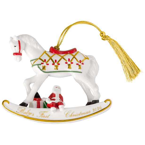 Villeroy & Boch Závěsná porcelánová ozdoba Christmas Classics 2026, Houpací kůň, 8,9 cm 14-8675-4359