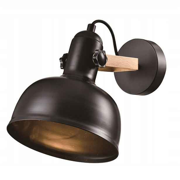 Candellux nástěnná lampa reno 1x e27 40w černá světlé dřevo