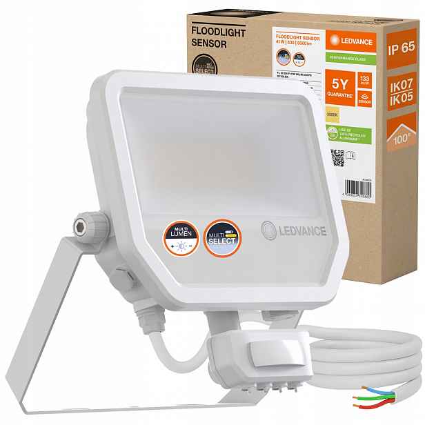 Led zářič Halogen 41W 3000K s vodotěsným senzorem Ledvance