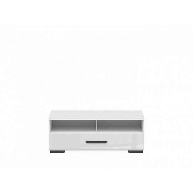 Televizní stolek GIUSEPPE, bílá/bílý lesk