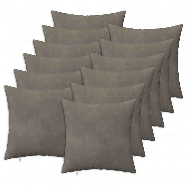 vidaXL Povlak na polštář 12 pcs HEERLEN Světle šedá 50 x 50 cm Samet