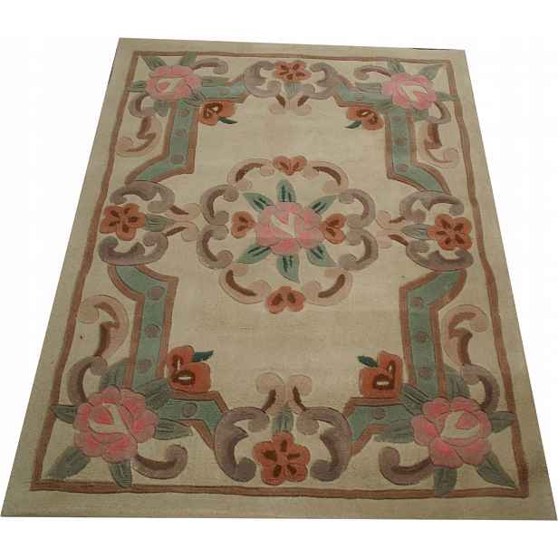 Vlněný koberec typu Aubusson 100x140 krémový