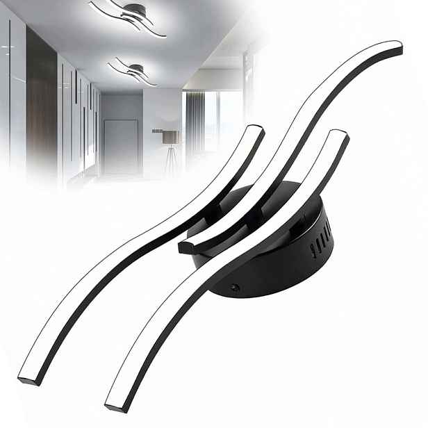 stropní svítidlo Led Stropní Svítidlo Černý Moderní Lustr 42W Do Obývacího Pokoje S Dálkový Ovladač