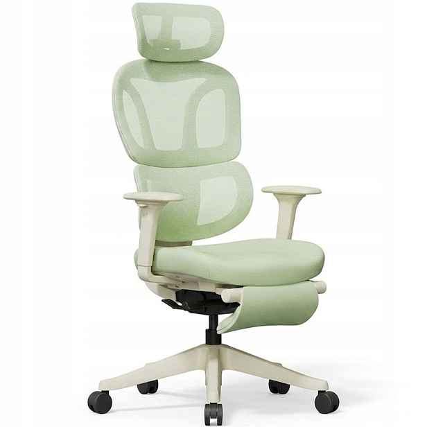Ergonomická kancelářská židle BS5LG-M2, s opěrkou nohou, zelená
