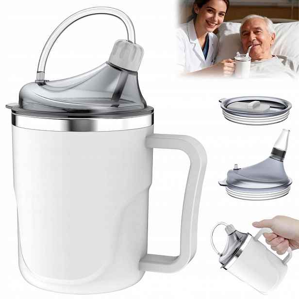 Hrnek S Náustkem Senior Dospělý Multifunkční Ocel 3V1 400ML