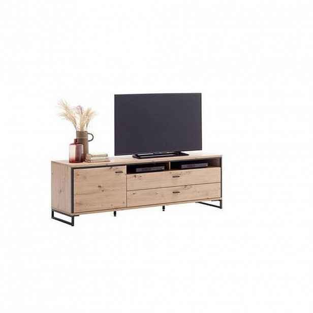 TV DÍL, antracitová, barvy dubu, 183/60/50 cm MID.YOU