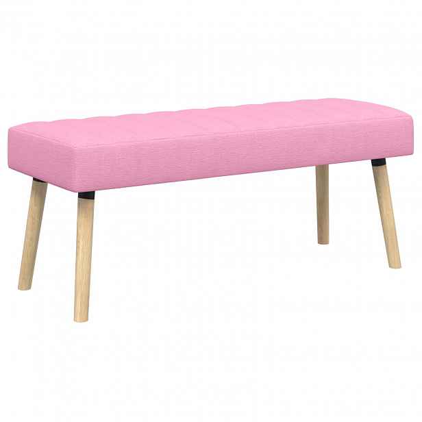 vidaXL Lavice s kanálovým prošíváním Růžová 110 x 40 x 46 cm Textil