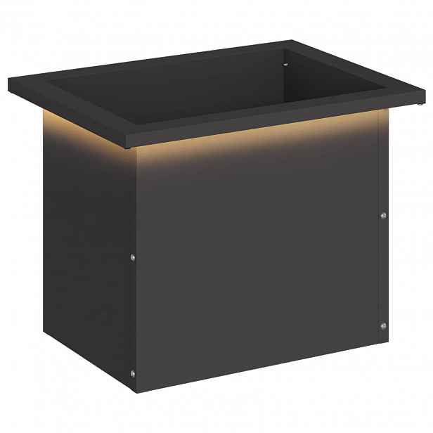 vidaXL Zahradní truhlík s LED osvětlením Černá 30 × 40 × 30 cm Ocel