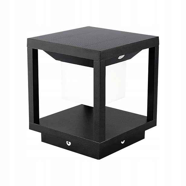Venkovní stojací Led solární lampa s čidlem, černá, čtvercová 16cm V-tac