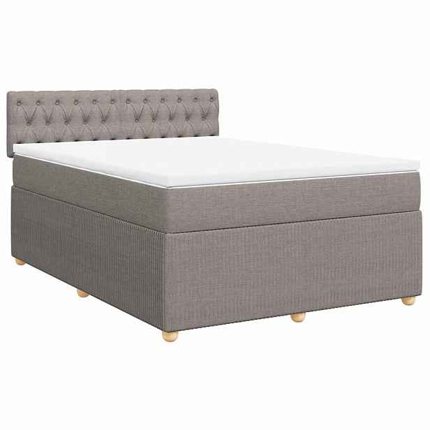 vidaXL Box spring postel s matrací taupe 140x200 cm textil